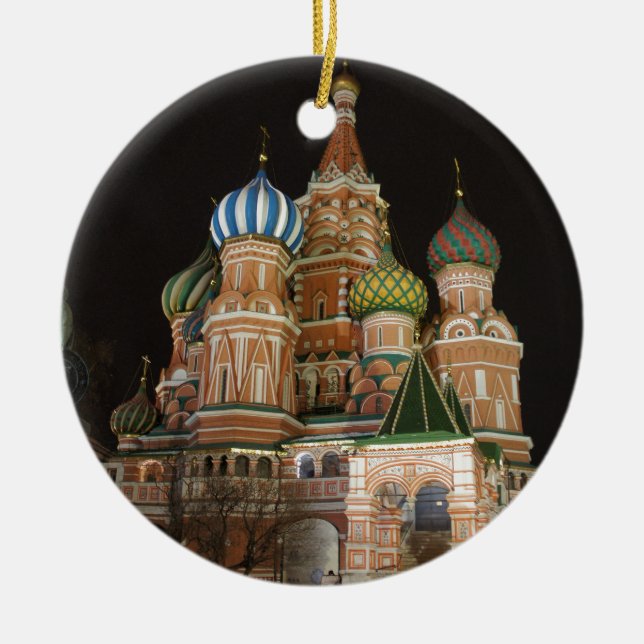Saint Basil's Cathedral 2 Ceramic Tree Decoration (Front)