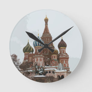 Saint Basil's cathedral_eng Round Clock