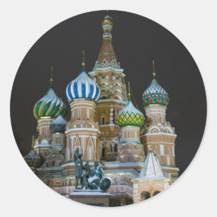 saint basil's night classic round sticker