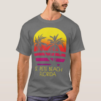 Saint Beach Florida Vintage Tropical Sunset Palm T T-Shirt