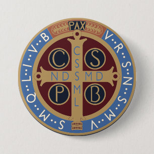 Saint Benedict Medal 7.5 Cm Round Badge