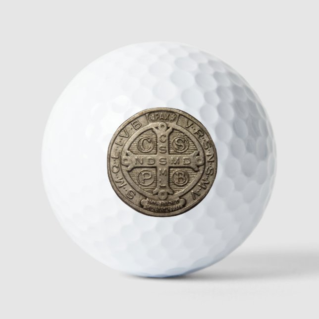 Saint Benedict Medal Golf Balls (Front)