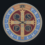 Saint Benedict Medal Large Clock<br><div class="desc">The letters stand for the Latin words Crux Sacra Sit Mihi Lux: Non Draco Sit Mihi Dux which means "May the Holy Cross be My Light: Let Not the Devil be My Guide." The Letters CSPB in the 4 angles around the cross stand for Crux Sancti Patris Benedicti , the...</div>