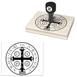 Saint Benedict Medal  Rubber Stamp