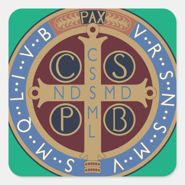 Saint Benedict Medal Square Sticker (Front)