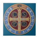 Saint Benedict Medal Tile<br><div class="desc">The letters stand for the Latin words Crux Sacra Sit Mihi Lux: Non Draco Sit Mihi Dux which means "May the Holy Cross be My Light: Let Not the Devil be My Guide." The Letters CSPB in the 4 angles around the cross stand for Crux Sancti Patris Benedicti , the...</div>