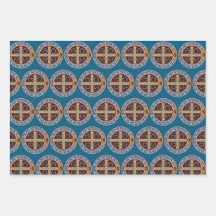 Saint Benedict Medal Wrapping Paper Sheet