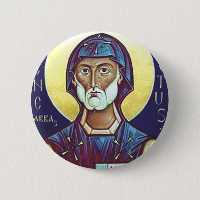 Saint Benedict of Nursia 6 Cm Round Badge (Front)