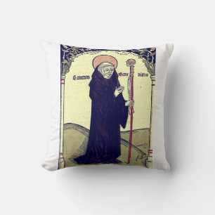 Saint  Benedict of Nursia Abbot of Monte Cassino Cushion