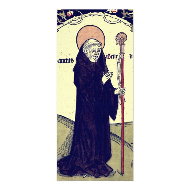 Saint  Benedict of Nursia Abbot of Monte Cassino Rack Card (Front)
