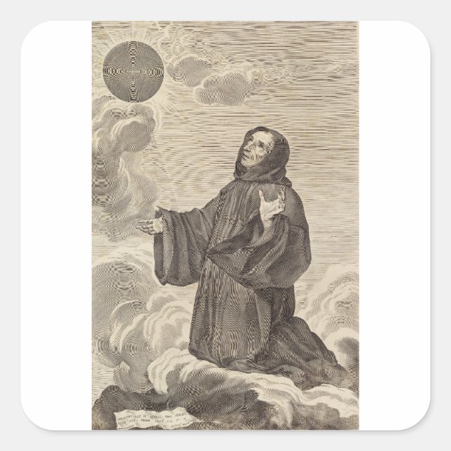 Saint Benedict of Nursia Father of Monasticism Square Sticker (Front)