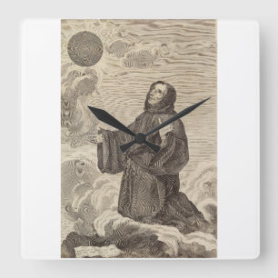 Saint Benedict of Nursia Father of Monasticism Square Wall Clock