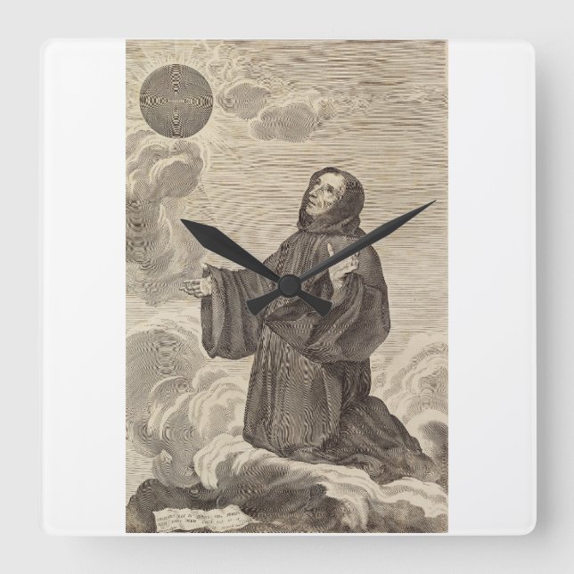 Saint Benedict of Nursia Father of Monasticism Square Wall Clock (Front)