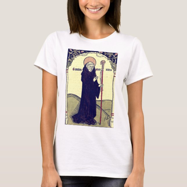 Saint Benedict of Nursia Father of Monasticism T-Shirt (Front)