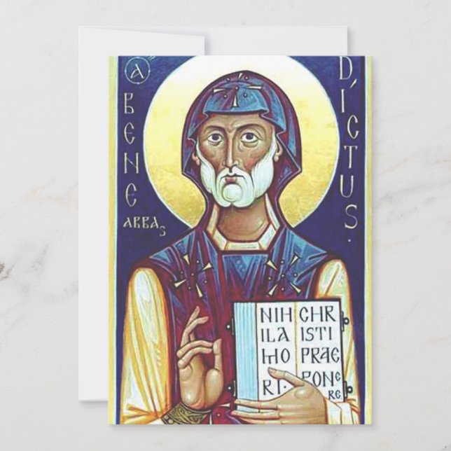 Saint Benedict of Nursia Father of Monasticism Thank You Card (Front)
