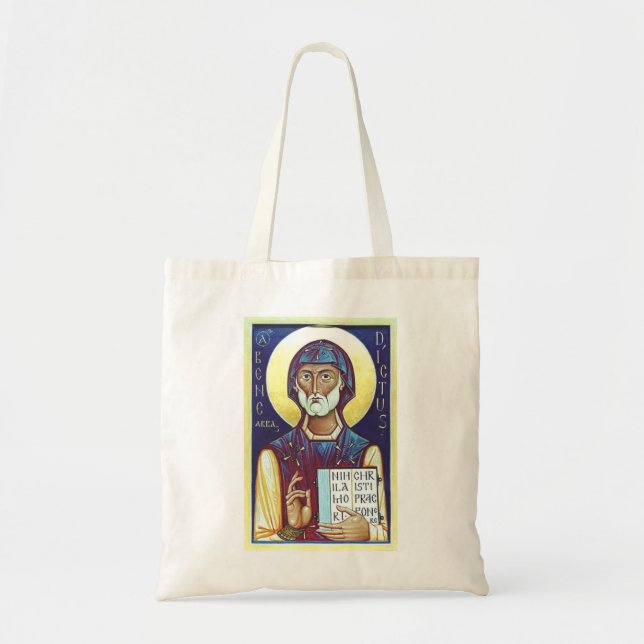 Saint Benedict of Nursia Father of Monasticism Tote Bag (Front)