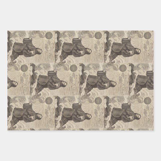Saint Benedict of Nursia Father of Monasticism Wrapping Paper Sheet (Front)