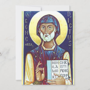 Saint Benedict of Nursia Father of Monks Art Holiday Card