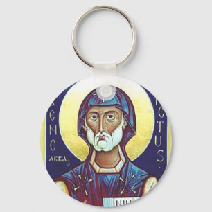 Saint Benedict of Nursia Father of Monks Art Key Ring