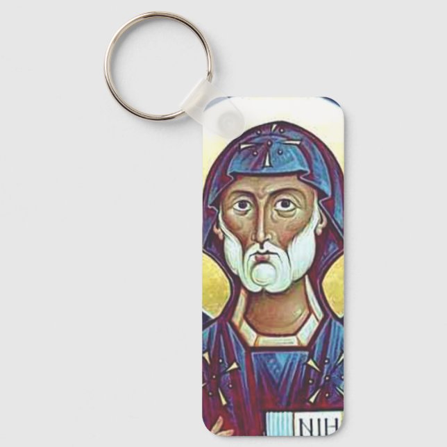 Saint Benedict of Nursia Father of Monks Art Key Ring (Front)