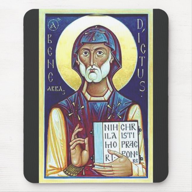Saint Benedict of Nursia Mouse Mat (Front)