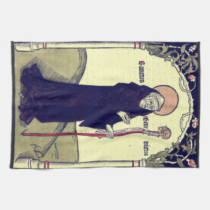 Saint Benedict of Nursia Patron of Europe Catholic Tea Towel