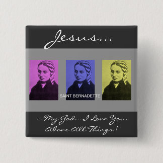 saint bernadette 15 cm square badge