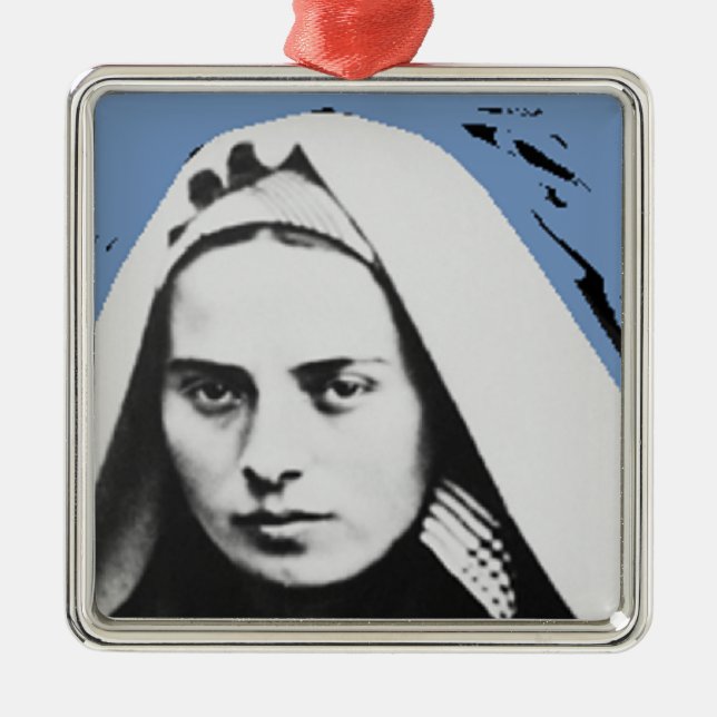 SAINT BERNADETTE PRAY FOR US METAL TREE DECORATION (Front)