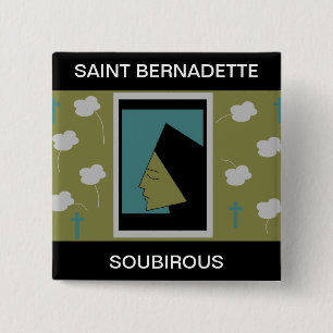 SAINT BERNADETTE SOUBIROUS 15 CM SQUARE BADGE