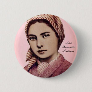 SAINT BERNADETTE SOUBIROUS 6 CM ROUND BADGE