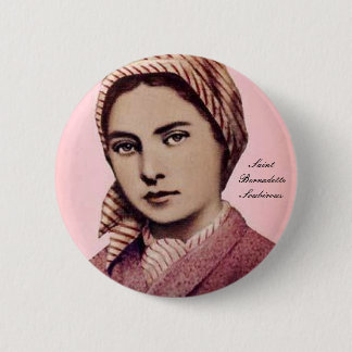 SAINT BERNADETTE SOUBIROUS 6 CM ROUND BADGE