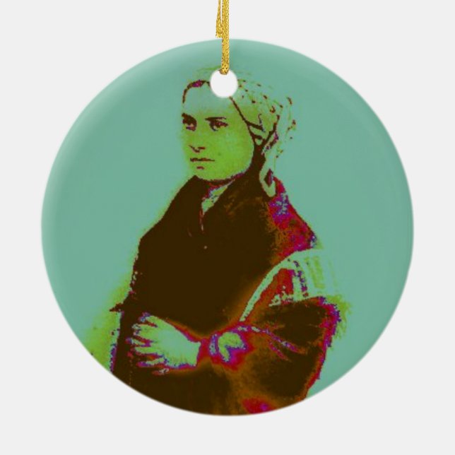 SAINT BERNADETTE SOUBIROUS CERAMIC TREE DECORATION (Back)