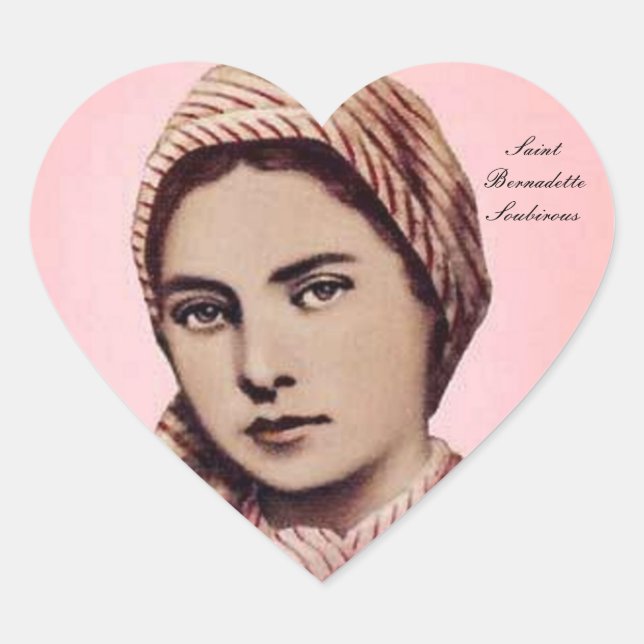 SAINT BERNADETTE SOUBIROUS HEART STICKER (Front)