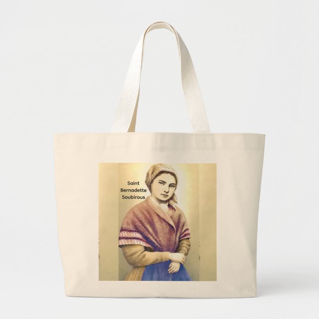 Saint Bernadette Soubirous Large Tote Bag (Front)