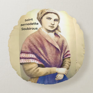 Saint Bernadette Soubirous Round Cushion