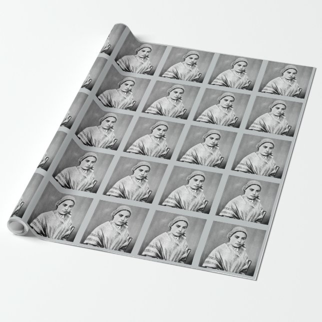Saint Bernadette Wrapping Paper (Unrolled)