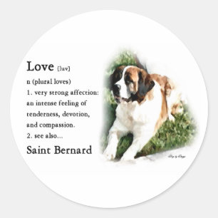 Saint Bernard Art Gifts Classic Round Sticker