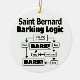 Saint Bernard Barking Logic Ceramic Tree Decoration