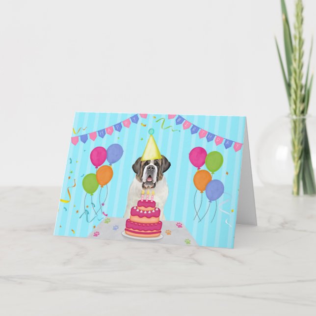 Saint Bernard Birthday Holiday Card (Front)
