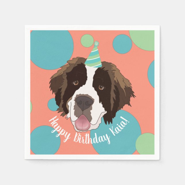 Saint Bernard Birthday Napkin (Front)