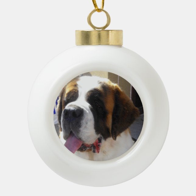 Saint Bernard Ceramic Ornament (Front)