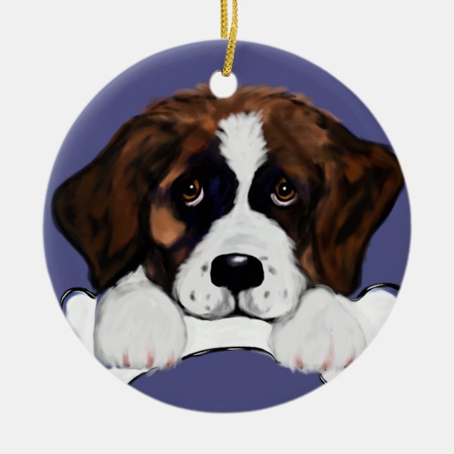 Saint Bernard Ceramic Tree Decoration (Front)