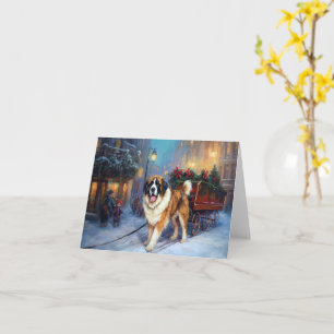 Saint Bernard Christmas Festive Season Card