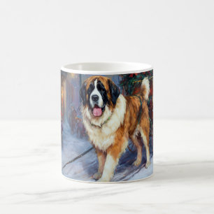 Saint Bernard Christmas Festive Season  Coffee Mug