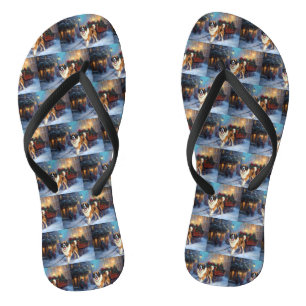 Saint Bernard Christmas Festive Season  Flip Flops
