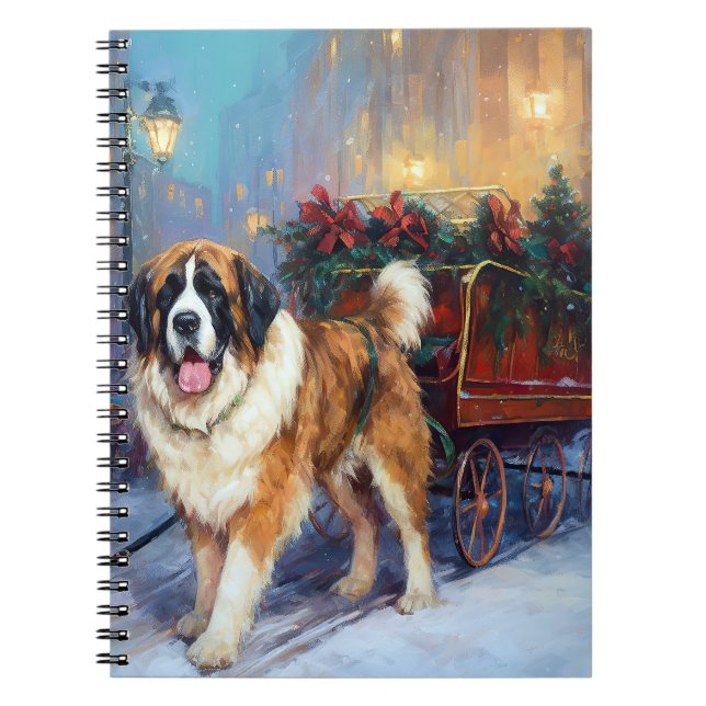 Saint Bernard Christmas Festive Season  Notebook (Front)