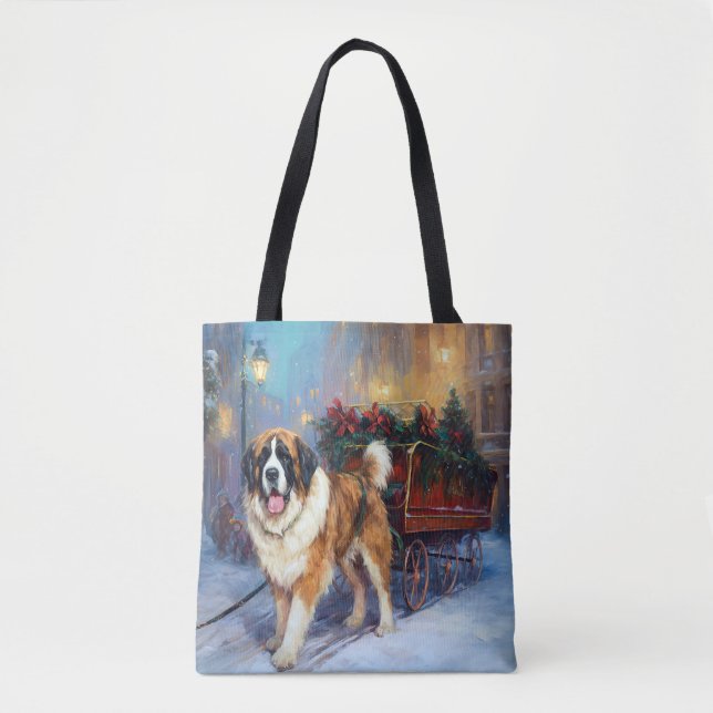 Saint Bernard Christmas Festive Season  Tote Bag (Front)