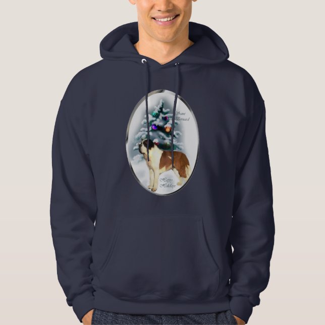 Saint Bernard Christmas Gifts Hoodie (Front)
