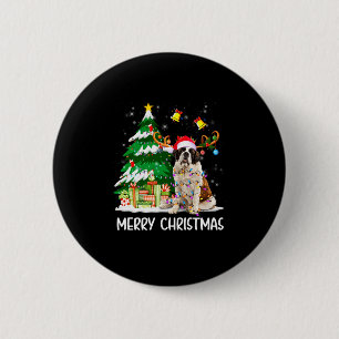 Saint Bernard Christmas Lights Tree Santa Xmas Paj 6 Cm Round Badge