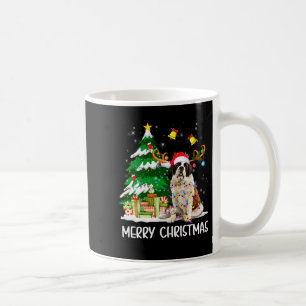 Saint Bernard Christmas Lights Tree Santa Xmas Paj Coffee Mug